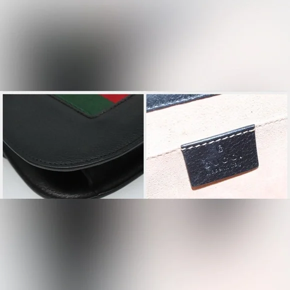 Gucci Leather Crystal Butterfly Linea Totem sherry line Crossbody & dust bag box - Picture 7 of 14